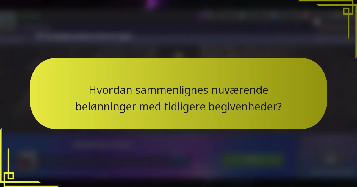 Hvordan sammenlignes nuværende belønninger med tidligere begivenheder?