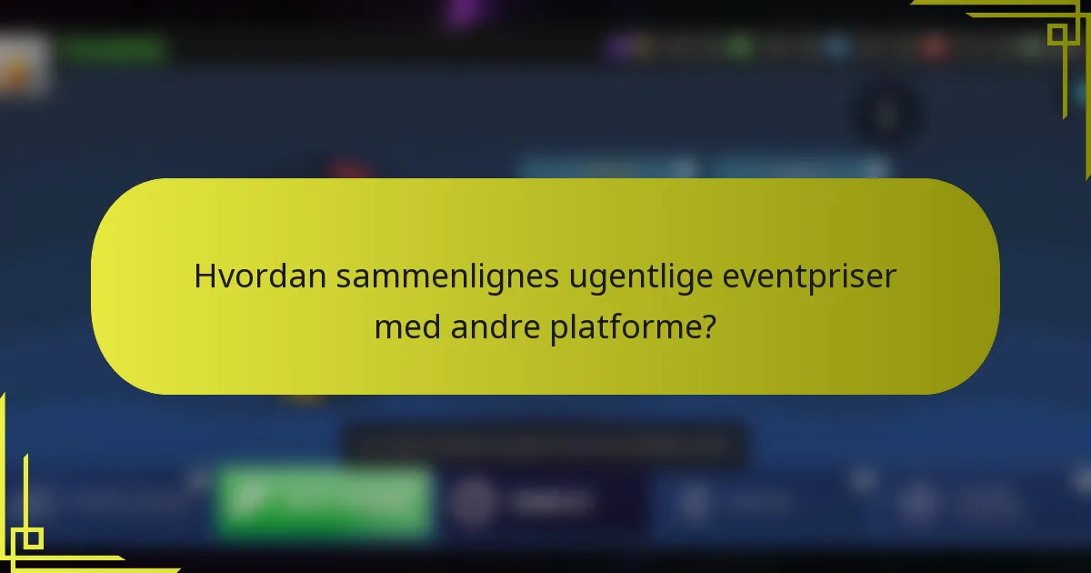 Hvordan sammenlignes ugentlige eventpriser med andre platforme?